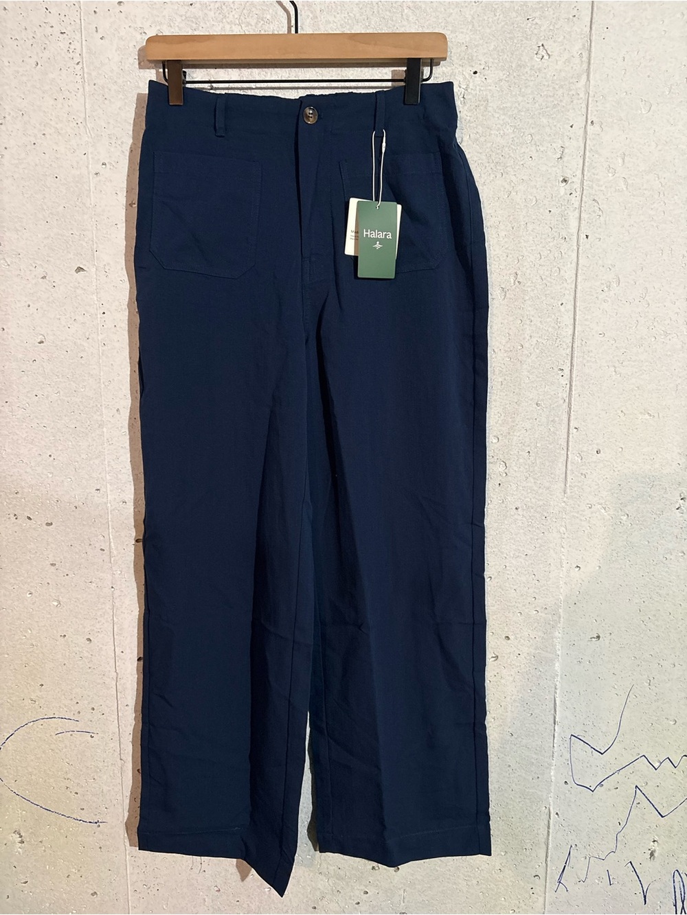 Halara High Waisted Straight Leg Casual Linen-Feel Pants with Pockets | Size: M